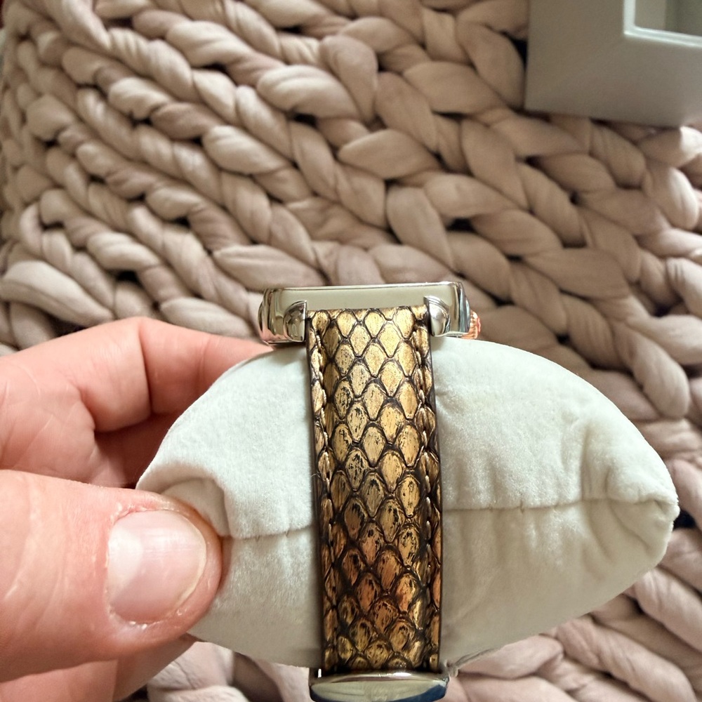 Michele Deco Sport Rose Gold Watch with Metallic Bronze Snakeskin Leather Strap - Picture 5 of 7
